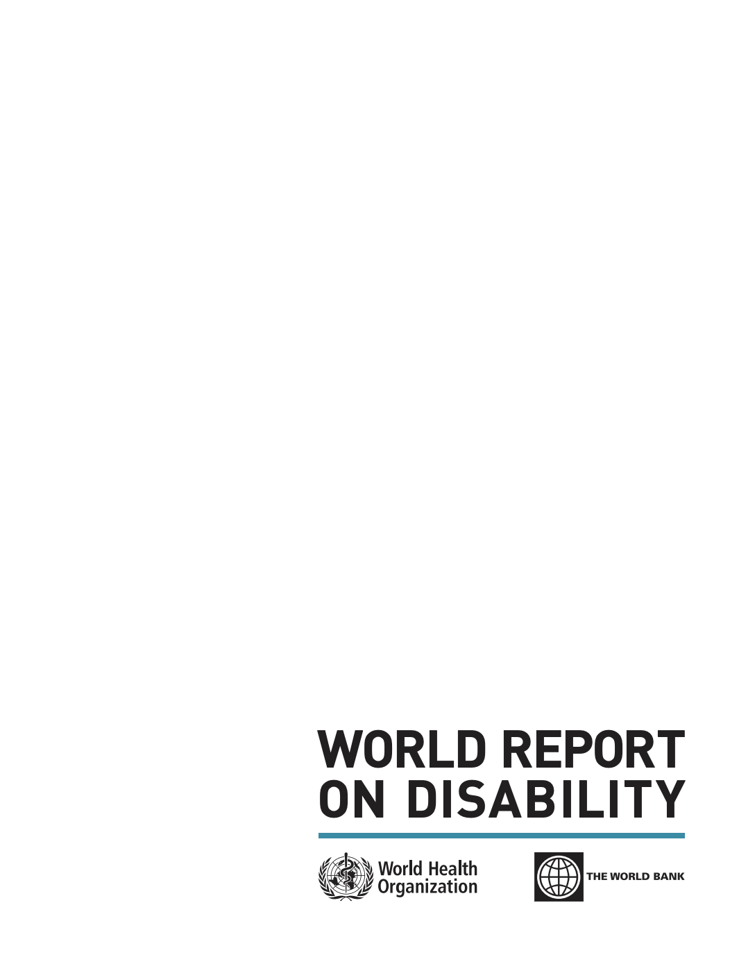 World report on disability cover page